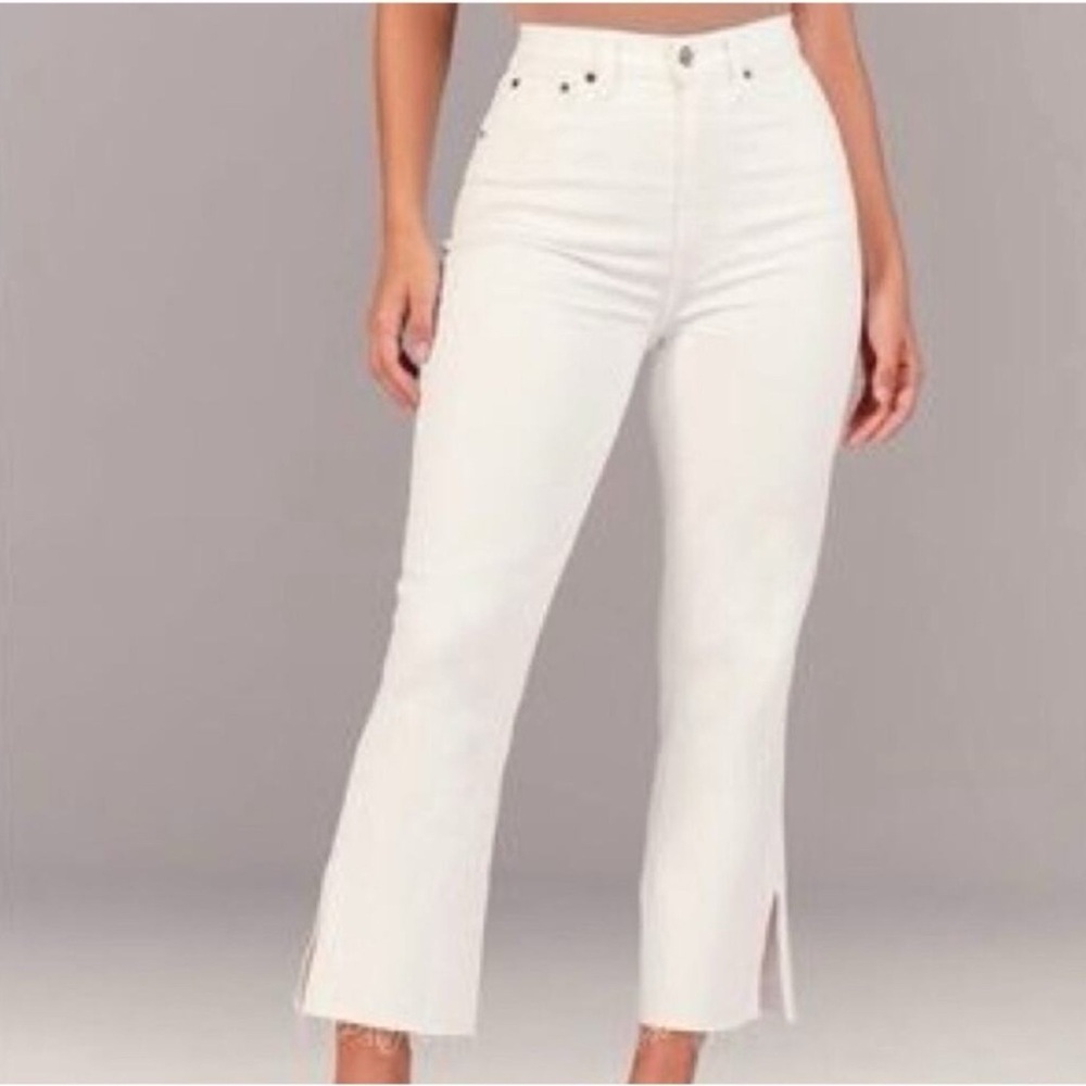 Abercrombie & Fitch Jeans Curve Love White Ultra High Rise Kick Flare 4 / 27